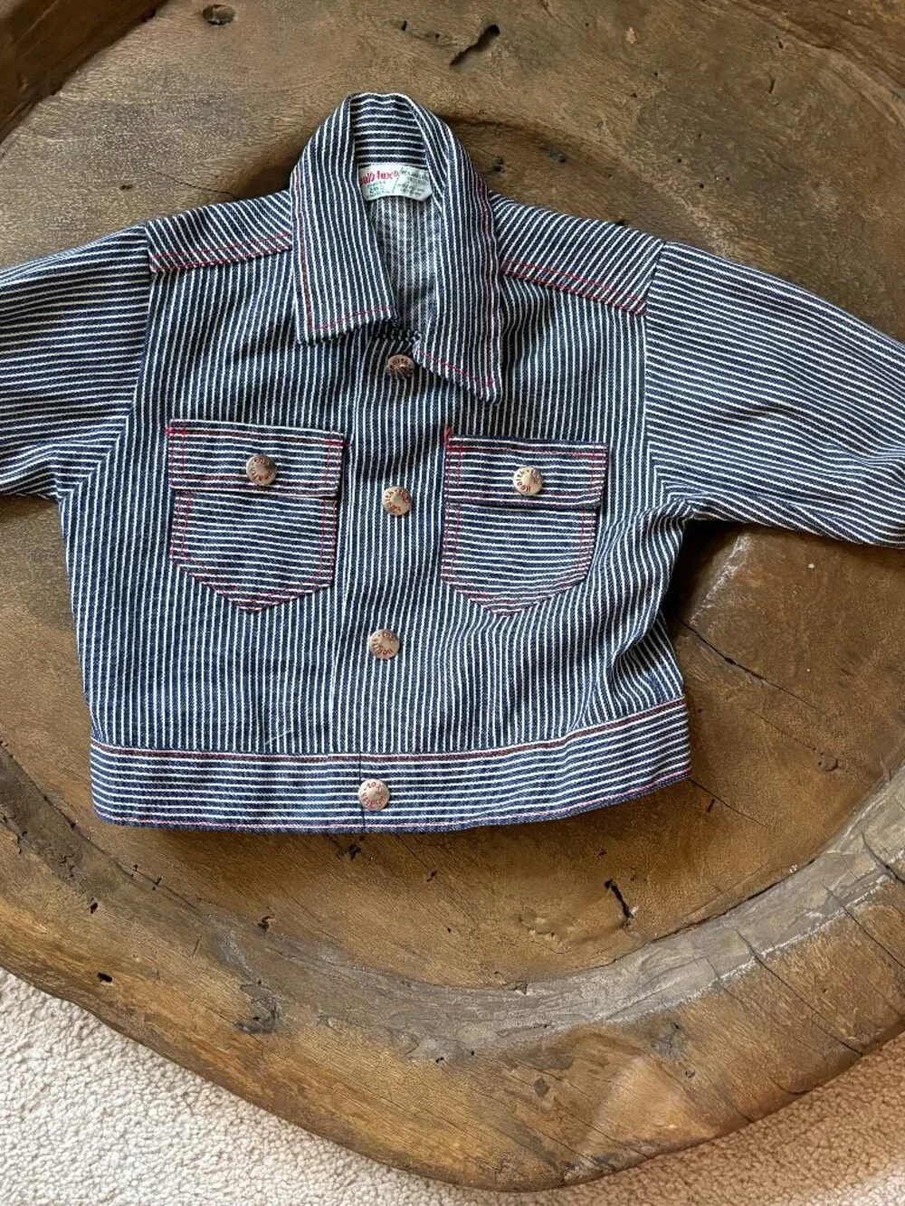 Vintage Healthtex Stantogs striped workwear retro baby jacket size 24 months